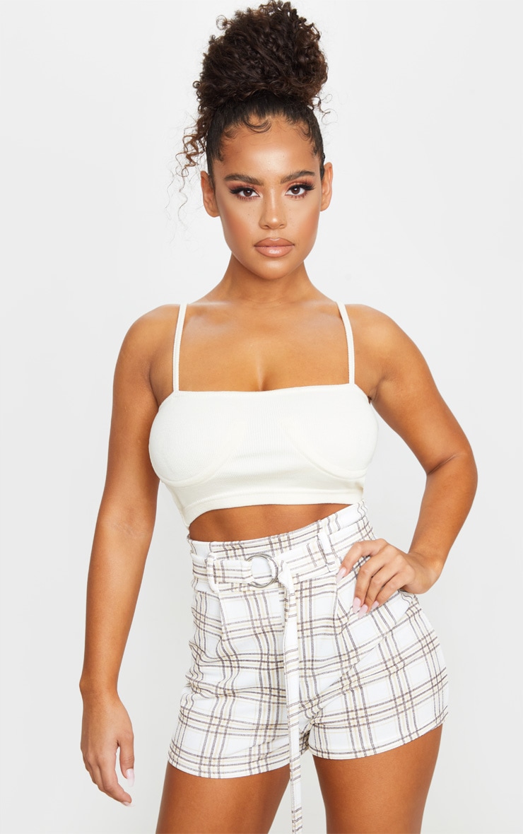 Stone Check O Ring Belted Short