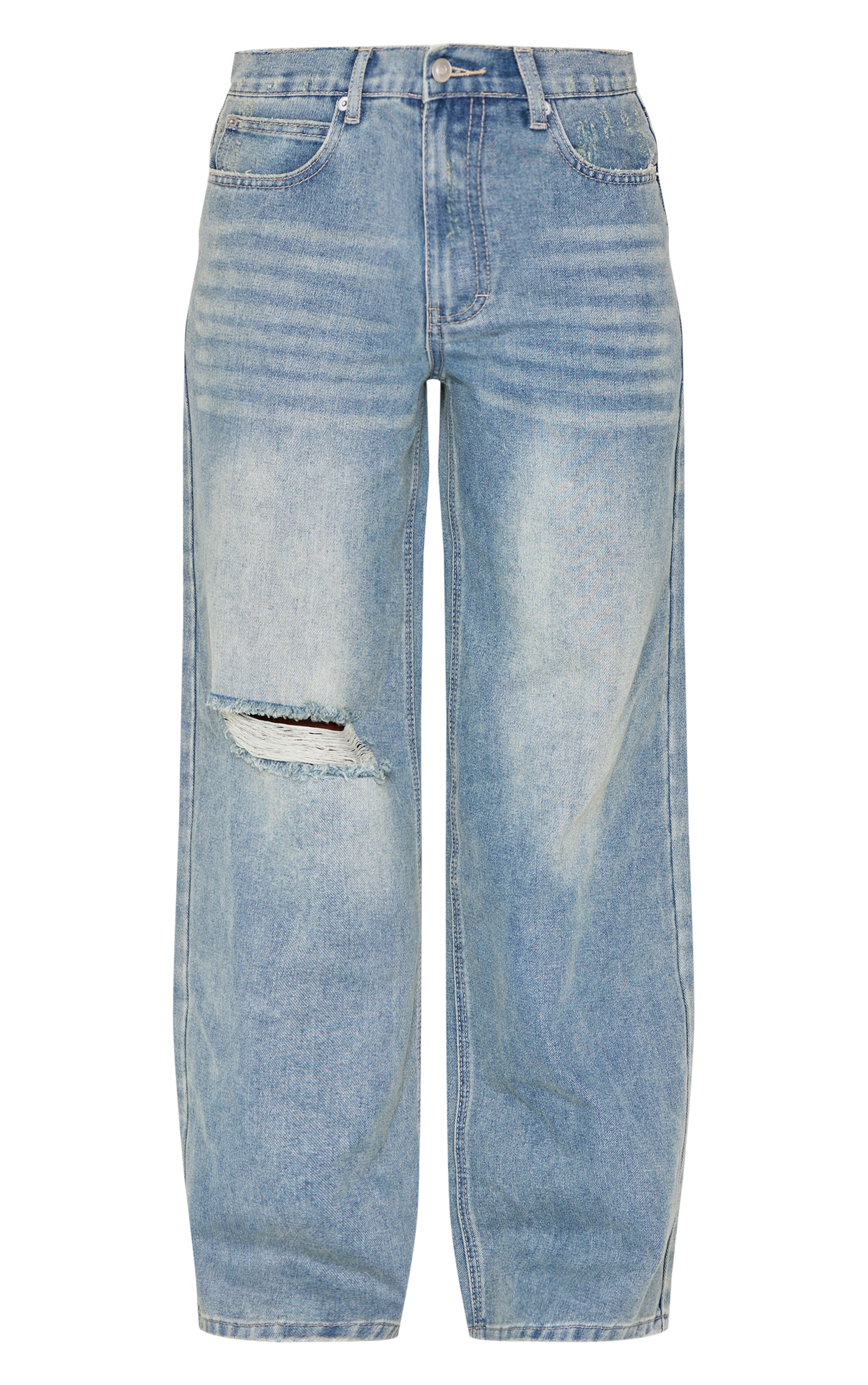 Vintage Ripped Knee Frayed Hem Boyfriend Jeans image 5