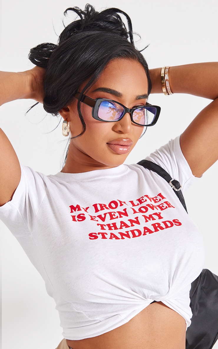  Shape Red And White Standards Slogan T-shirt image 4