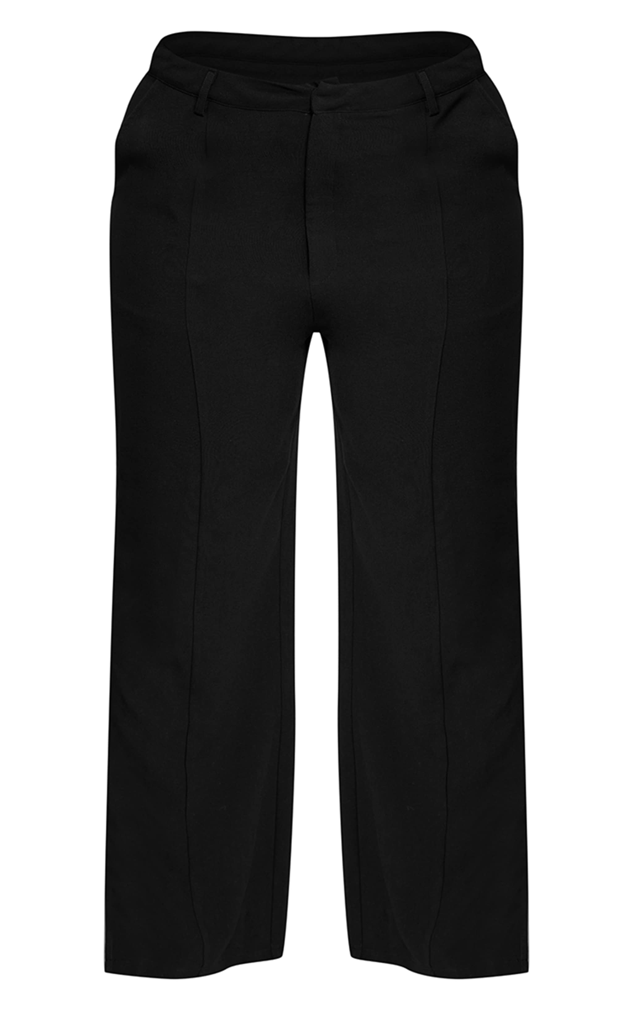 Plus Black Wide Leg Split Hem Pants image 5