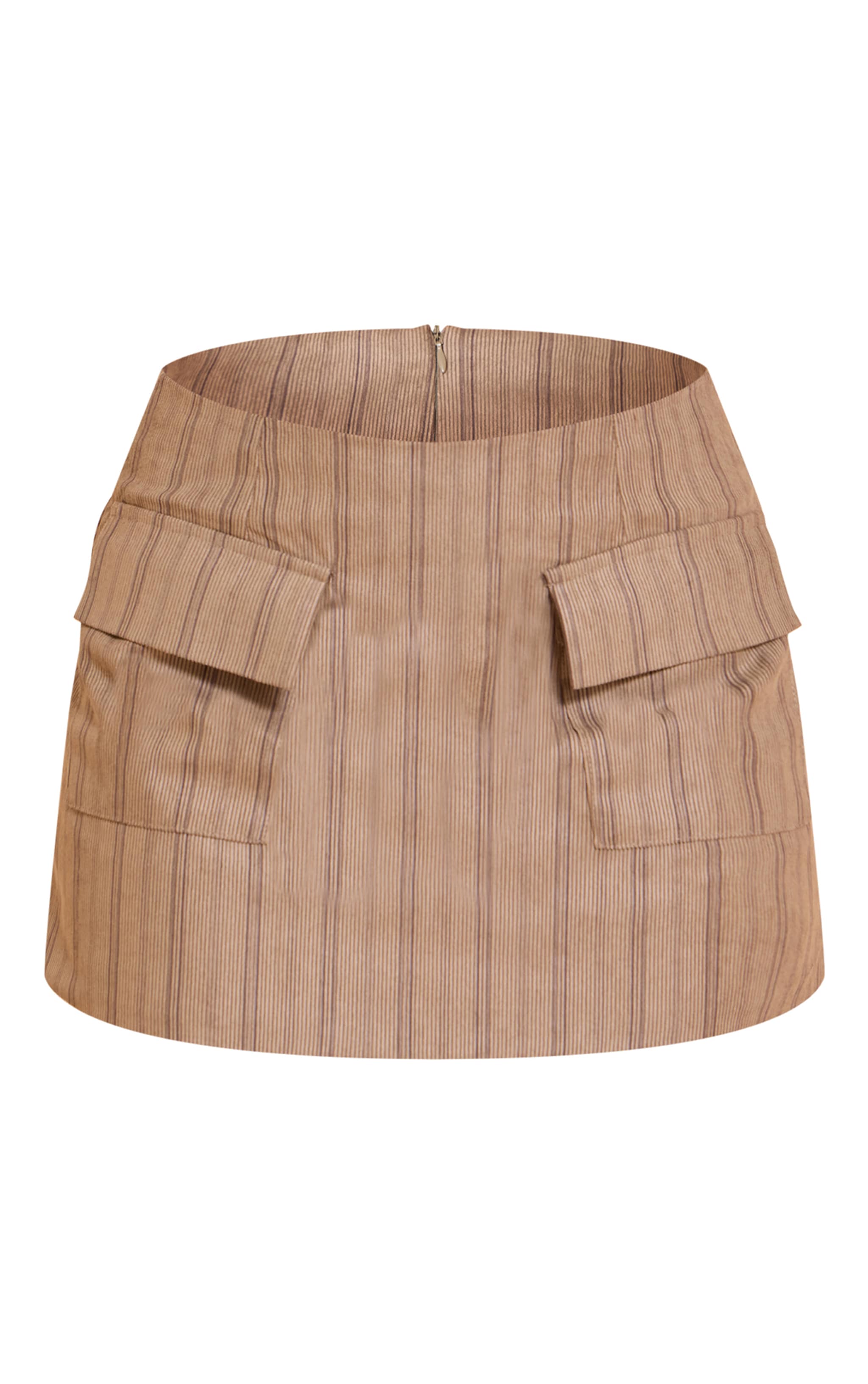 Chocolate Pinstripe Cord Pocket Front Mini Skirt image 6