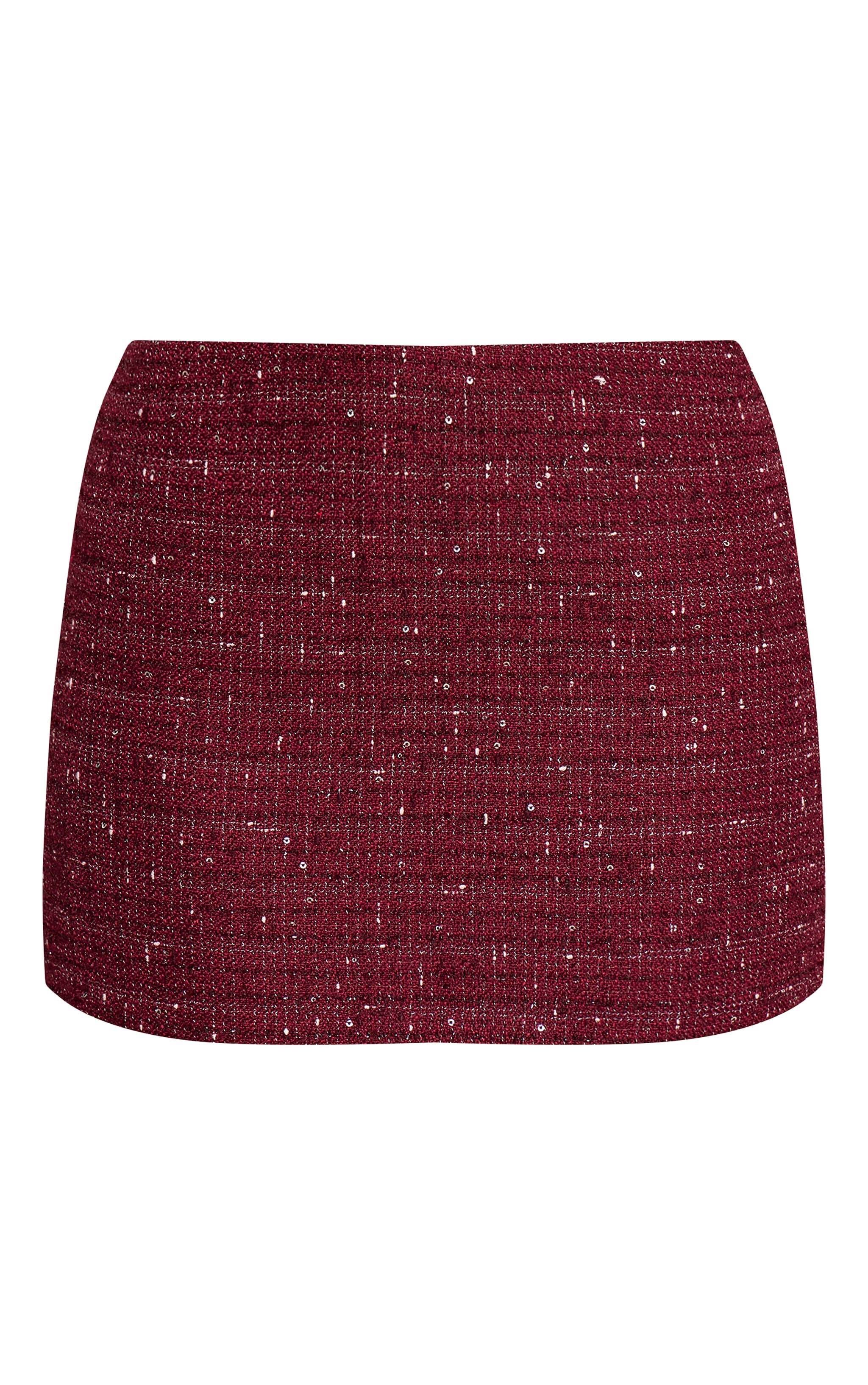Dark Wine Sequin Boucle Mini Skirt  image 6