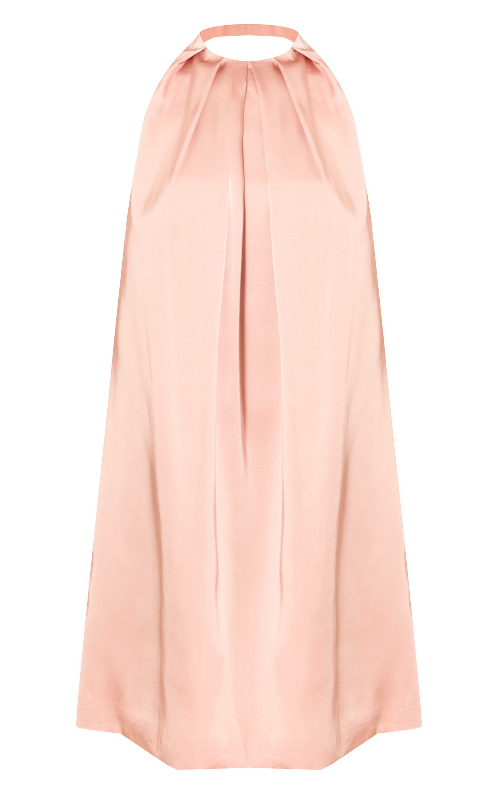 Peach Satin Halter neck Mini Shift Dress image 5