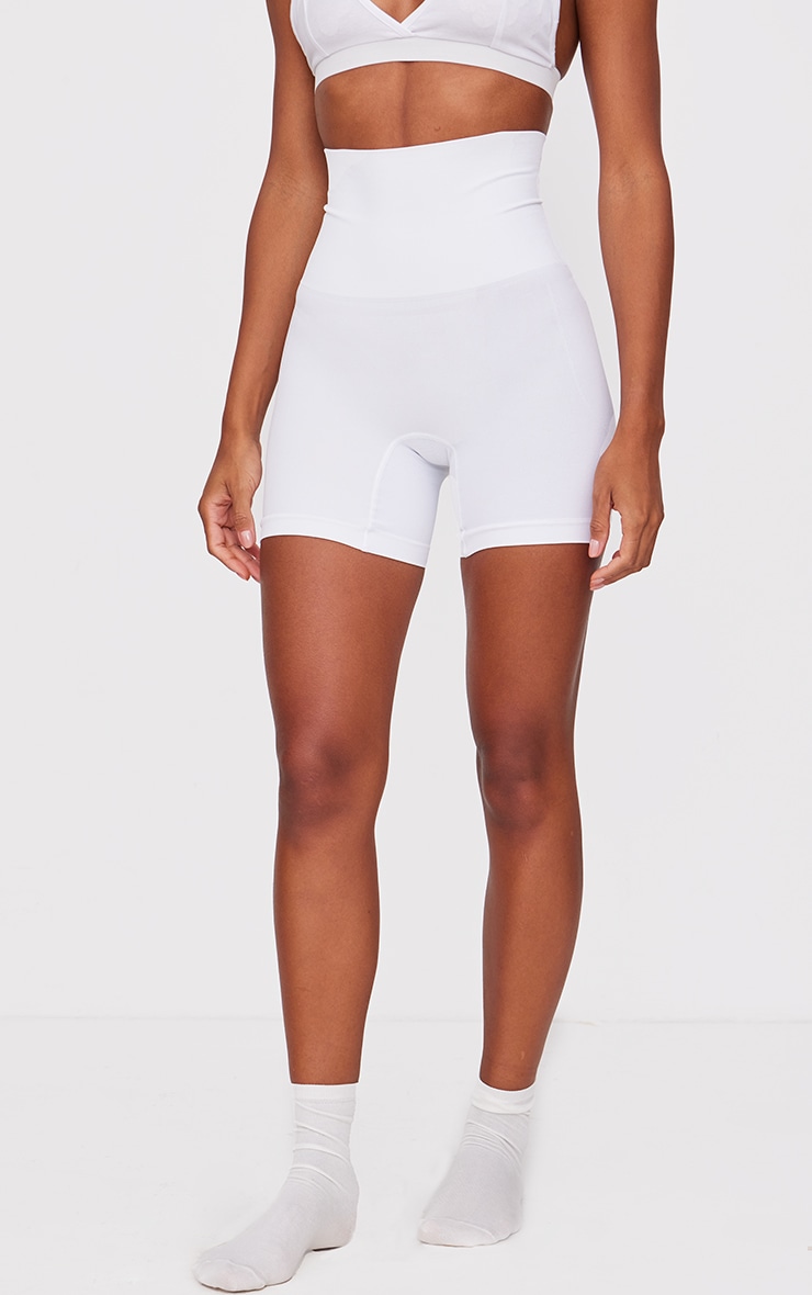 White Shapewear High Waist Control Shorts image 2