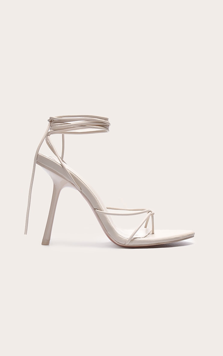 PLT Label Stone Strappy Tie Thong Heels image 1