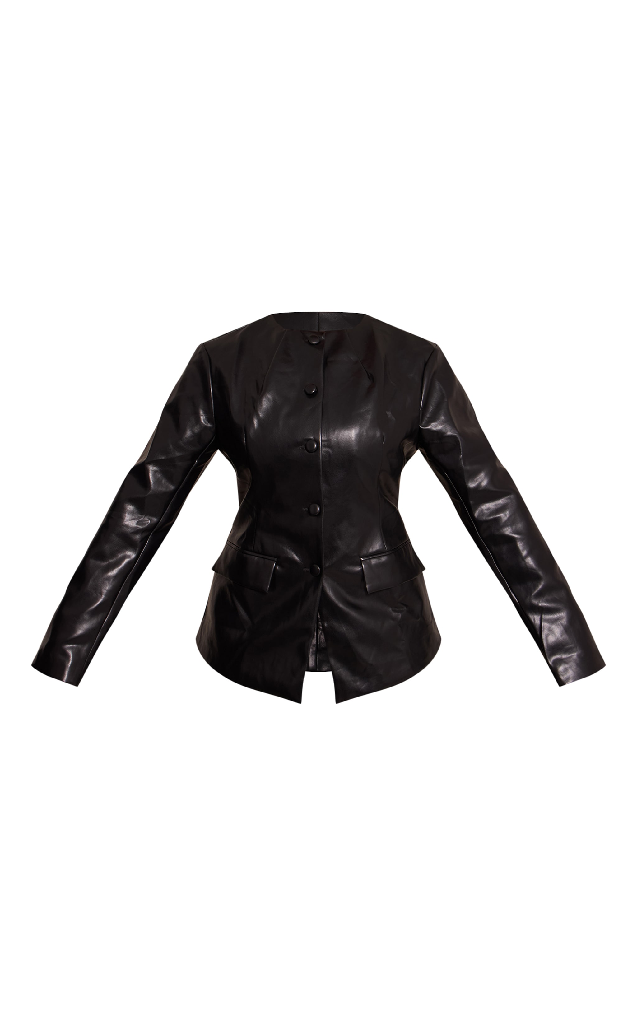 Shape Blazer en PU noir à boutons image 5