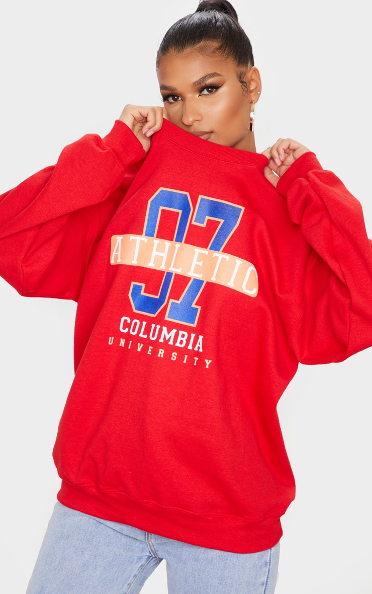 Red 97 Athletic Slogan Sweater