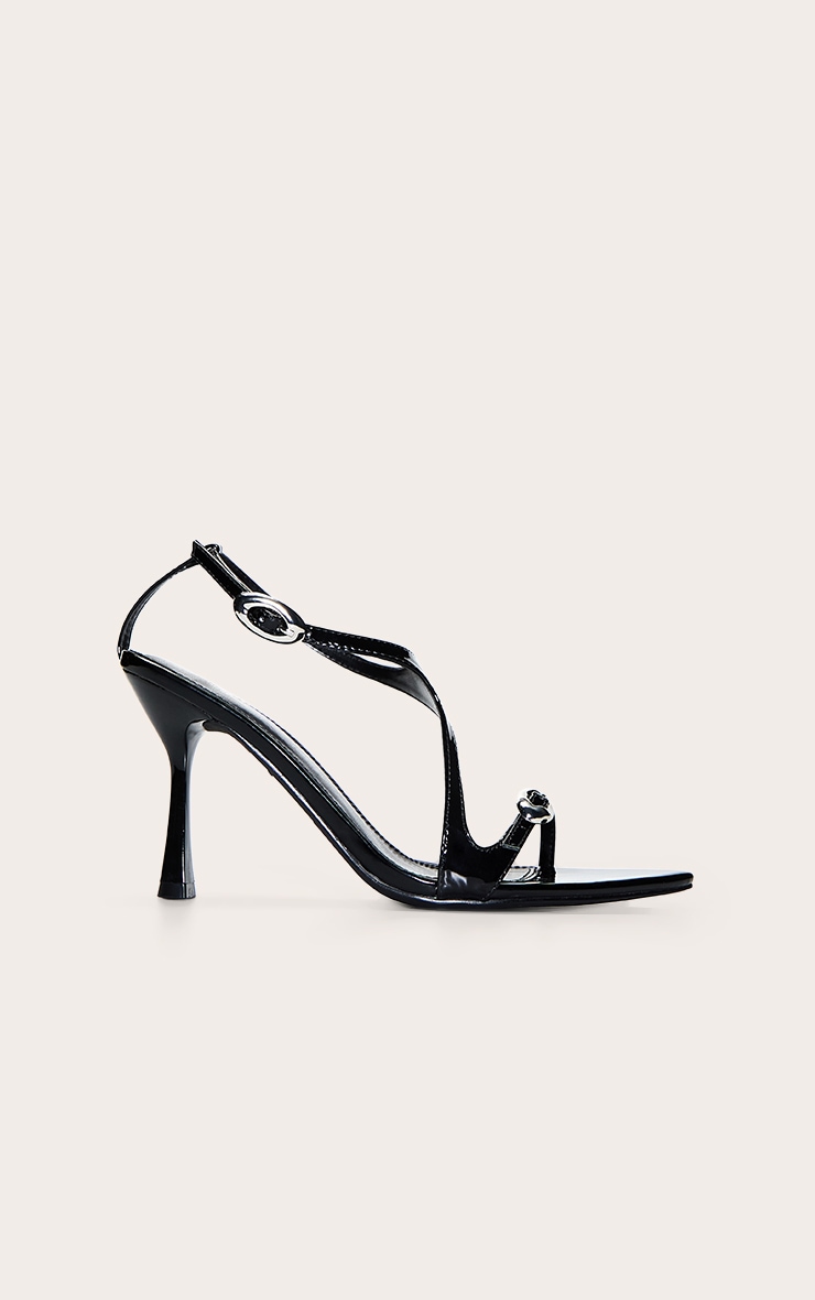 Sandales noires métalliques à brides asymétriques image 2