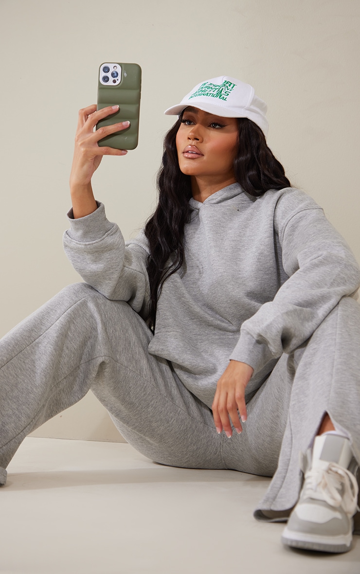  Shape Grey Marl Pocket Detail Hoodie image 1