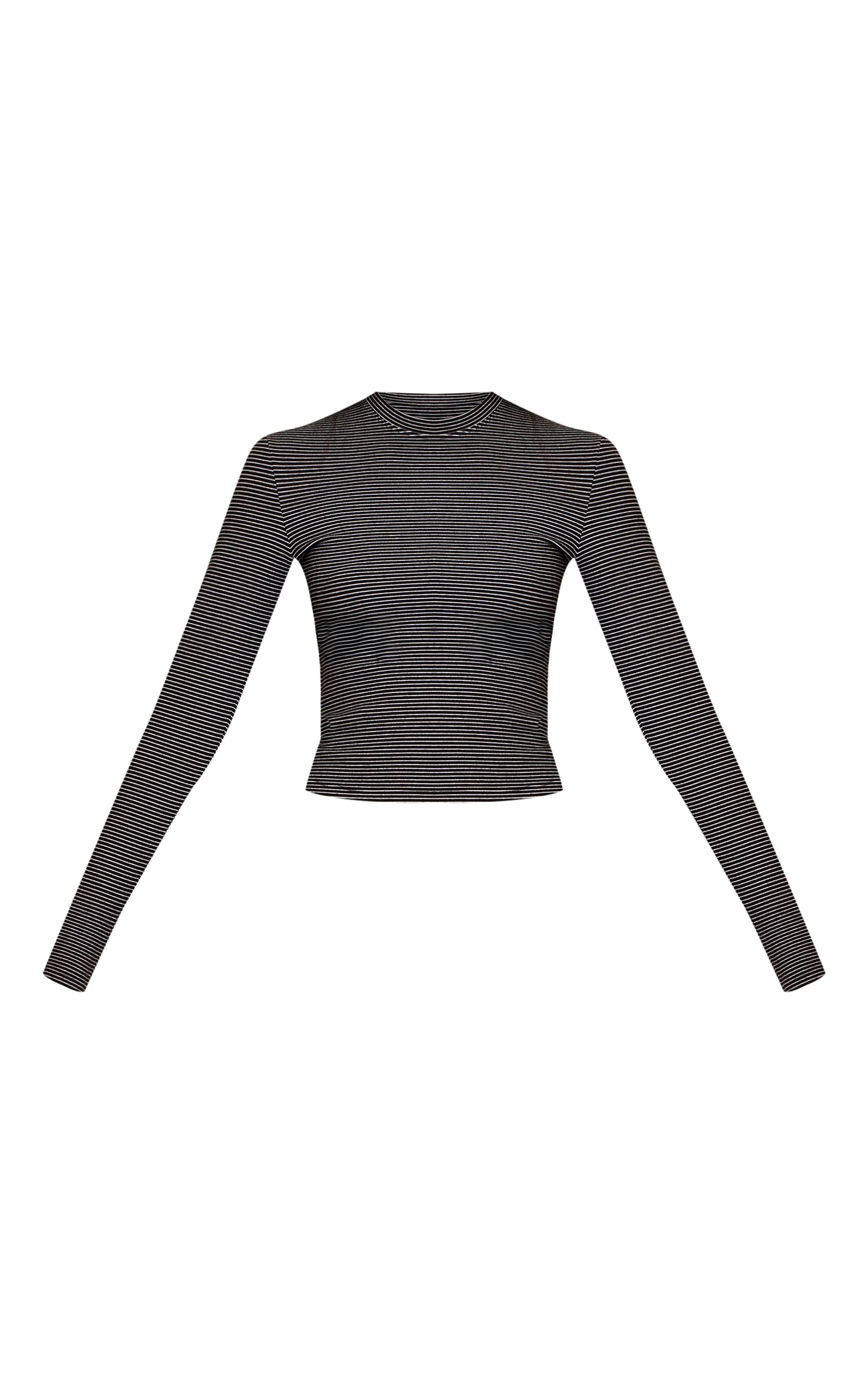 Black Striped Soft Fleece Long Sleeve Top image 5