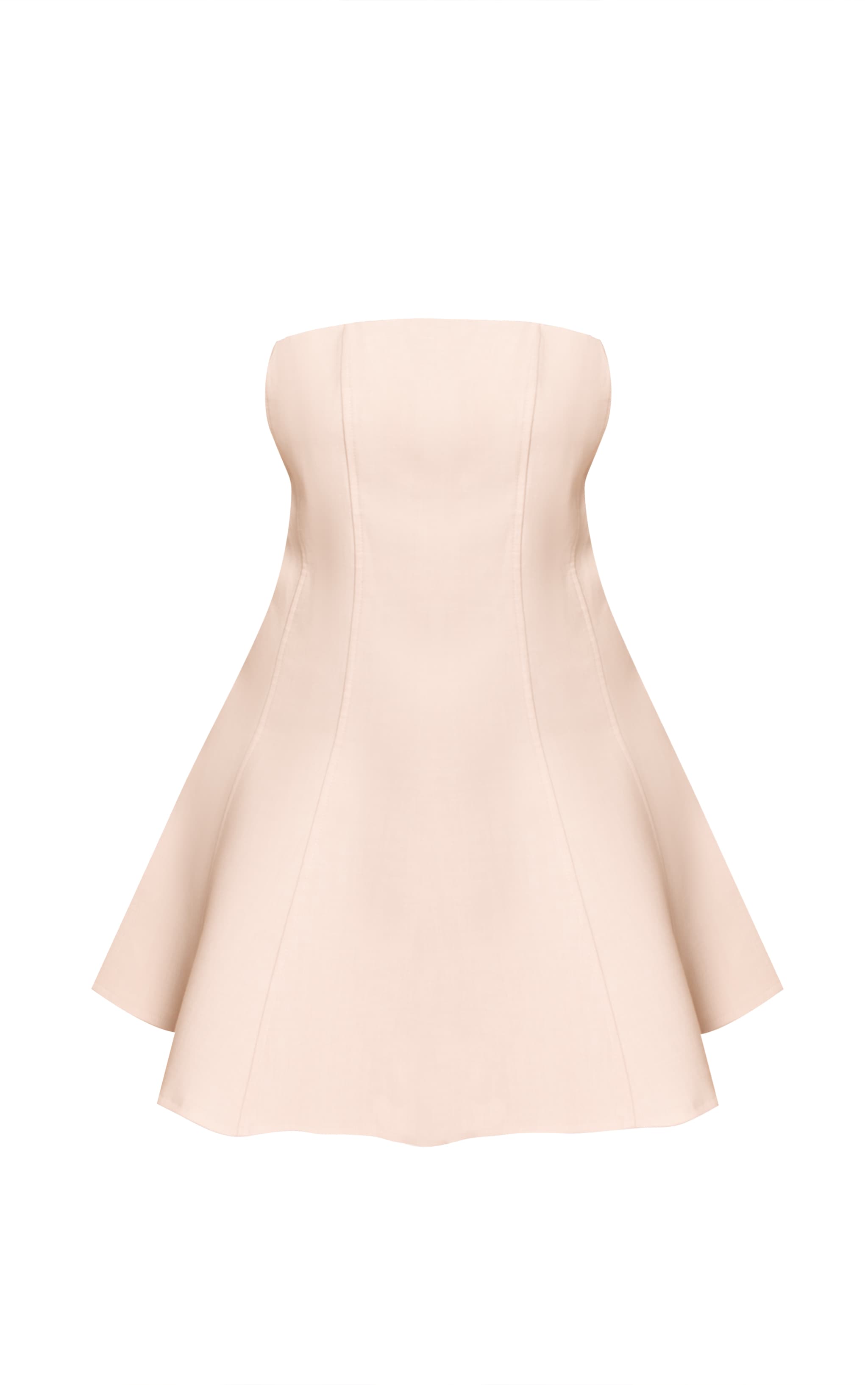 Plus Cream Woven Bandeau Shift Mini Dress image 5