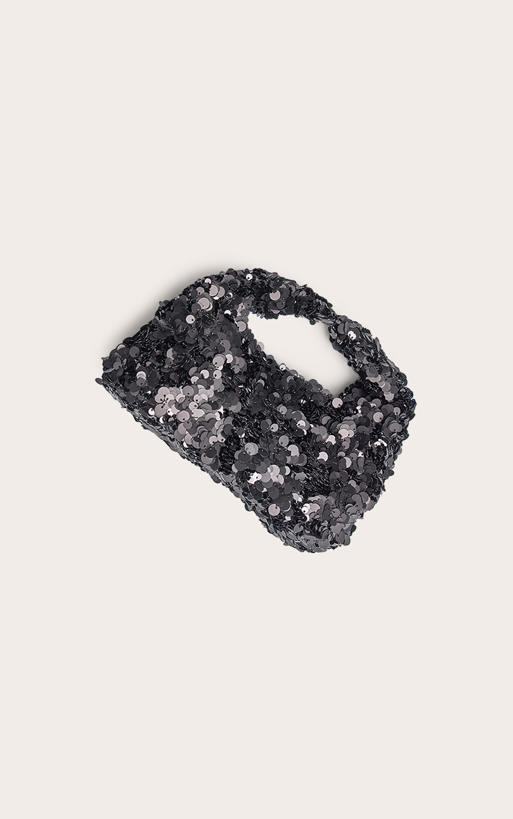 <p>Sac à main noir à sequins<p/> image 5