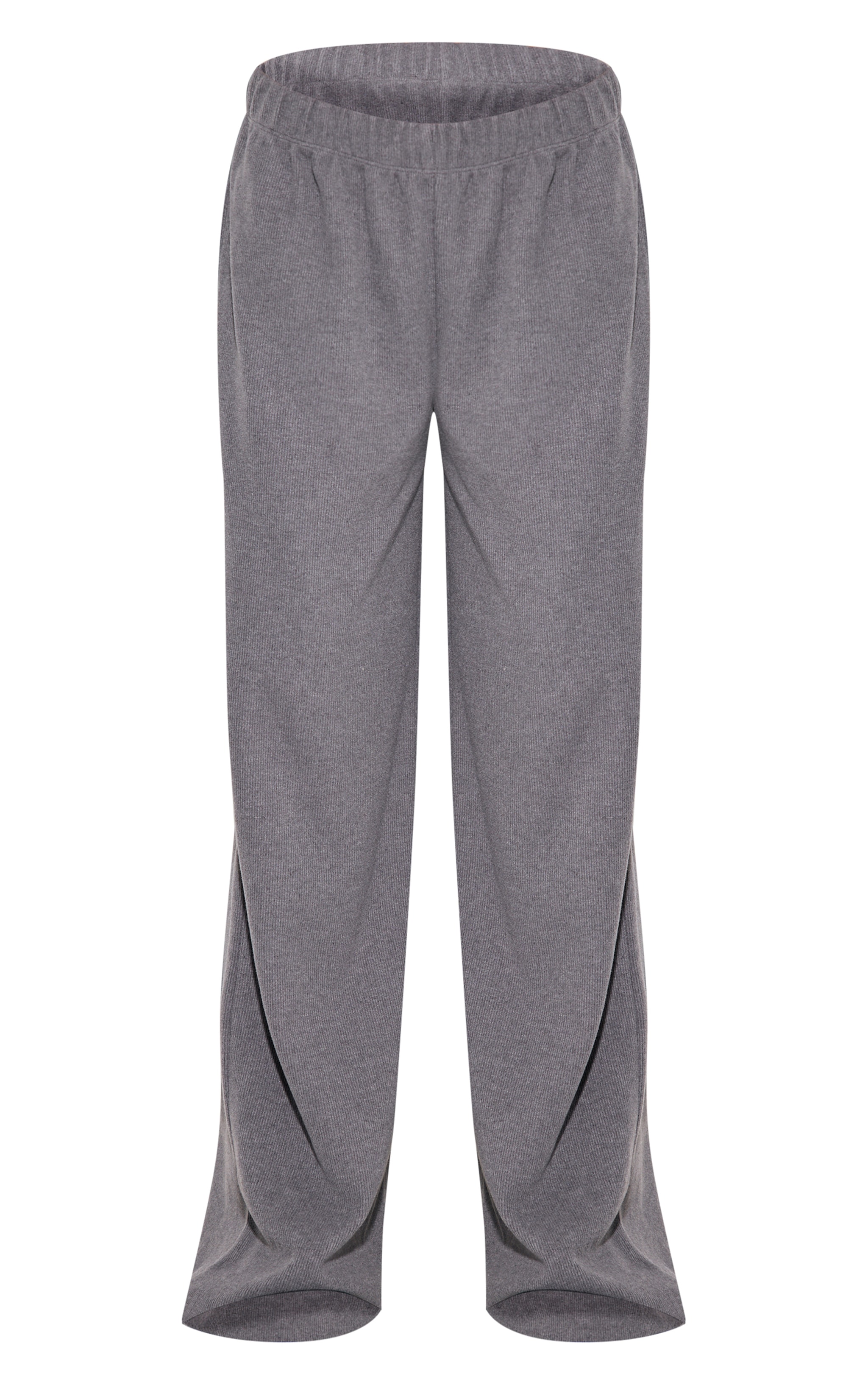 Pantalon large ample épais côtelé brossé gris anthracite image 5