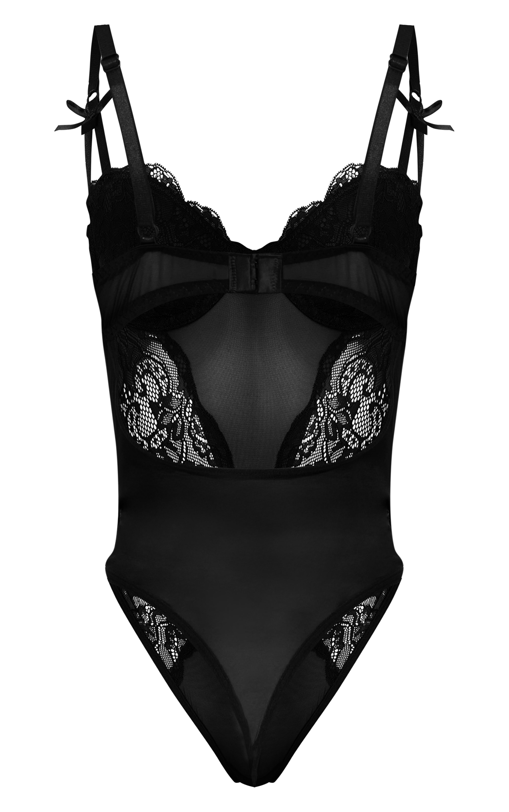 Black Lace Underwired Lingerie Bodysuit image 6