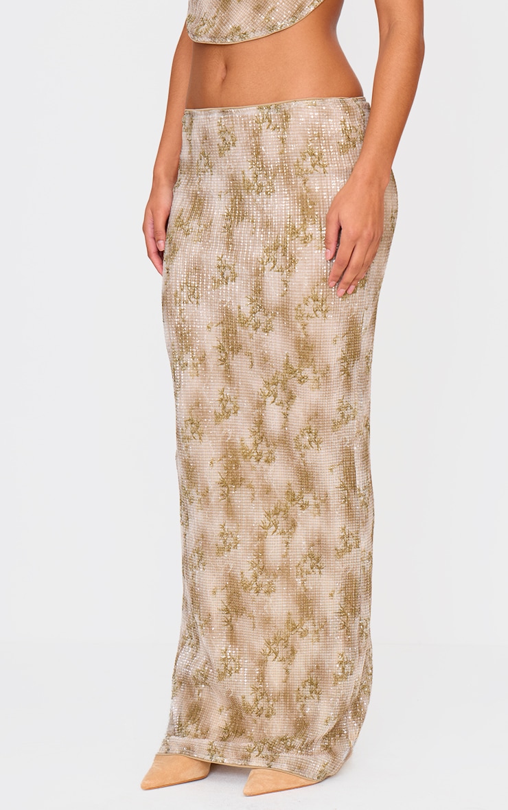 Stone Sequin Mid Rise Maxi Skirt image 2
