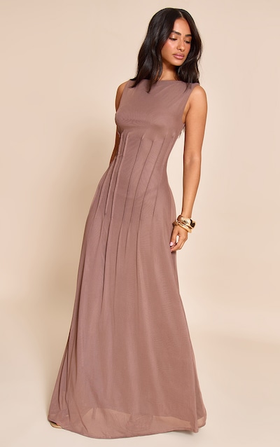 Petite Mauve Front Seam Detail Maxi Dress