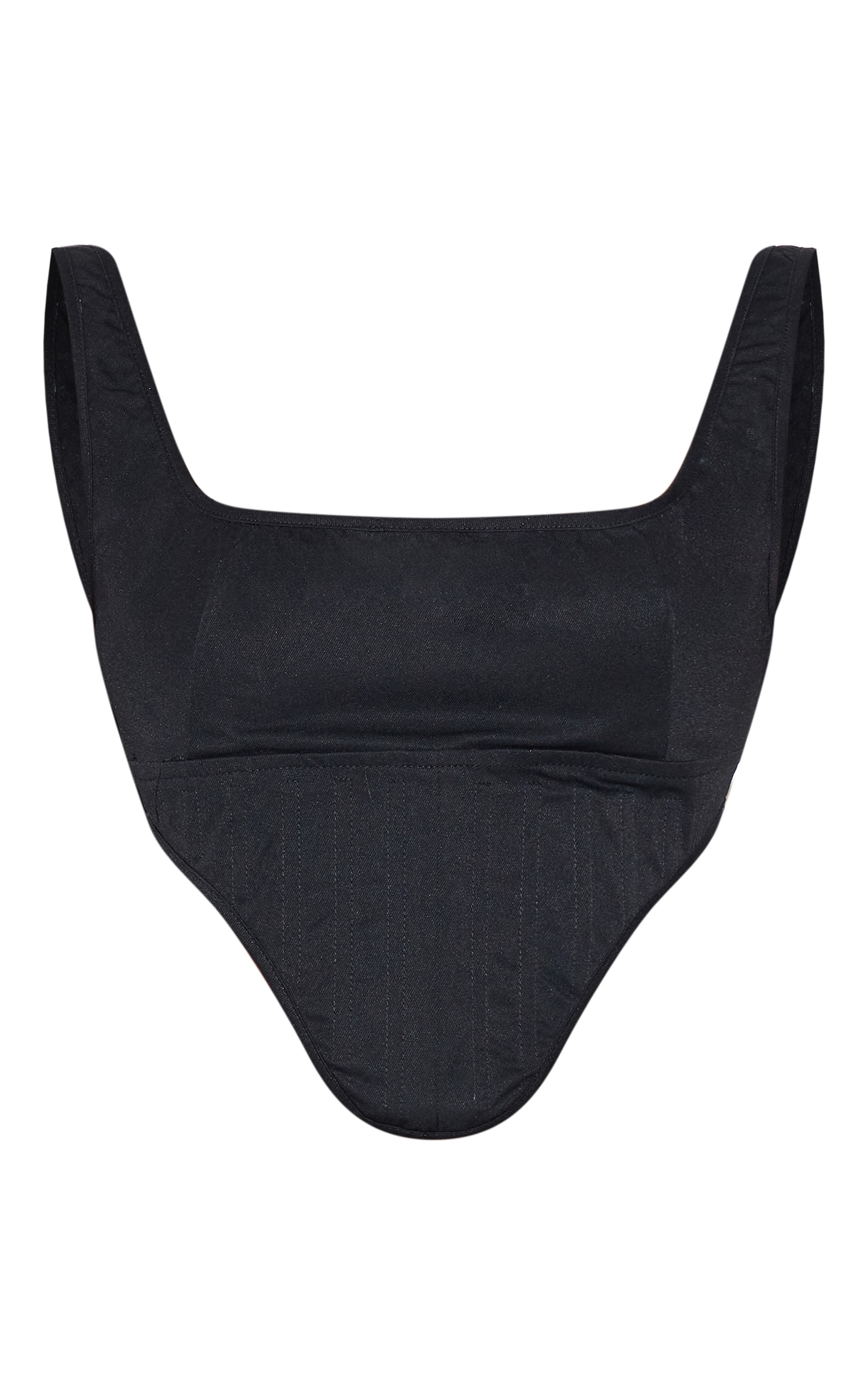 Black Twill Dip Hem Structured Cargo Corset image 5