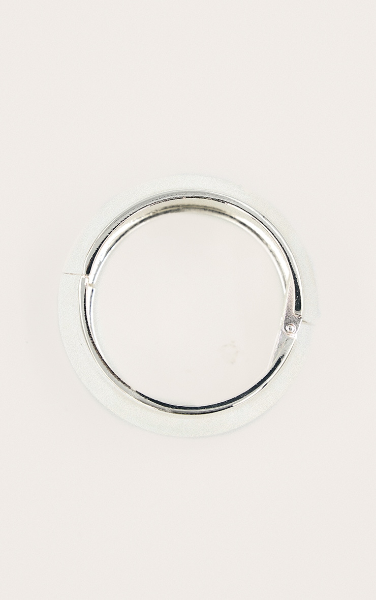 Silver Chunky Asymmetrical Clasp Cuff image 3