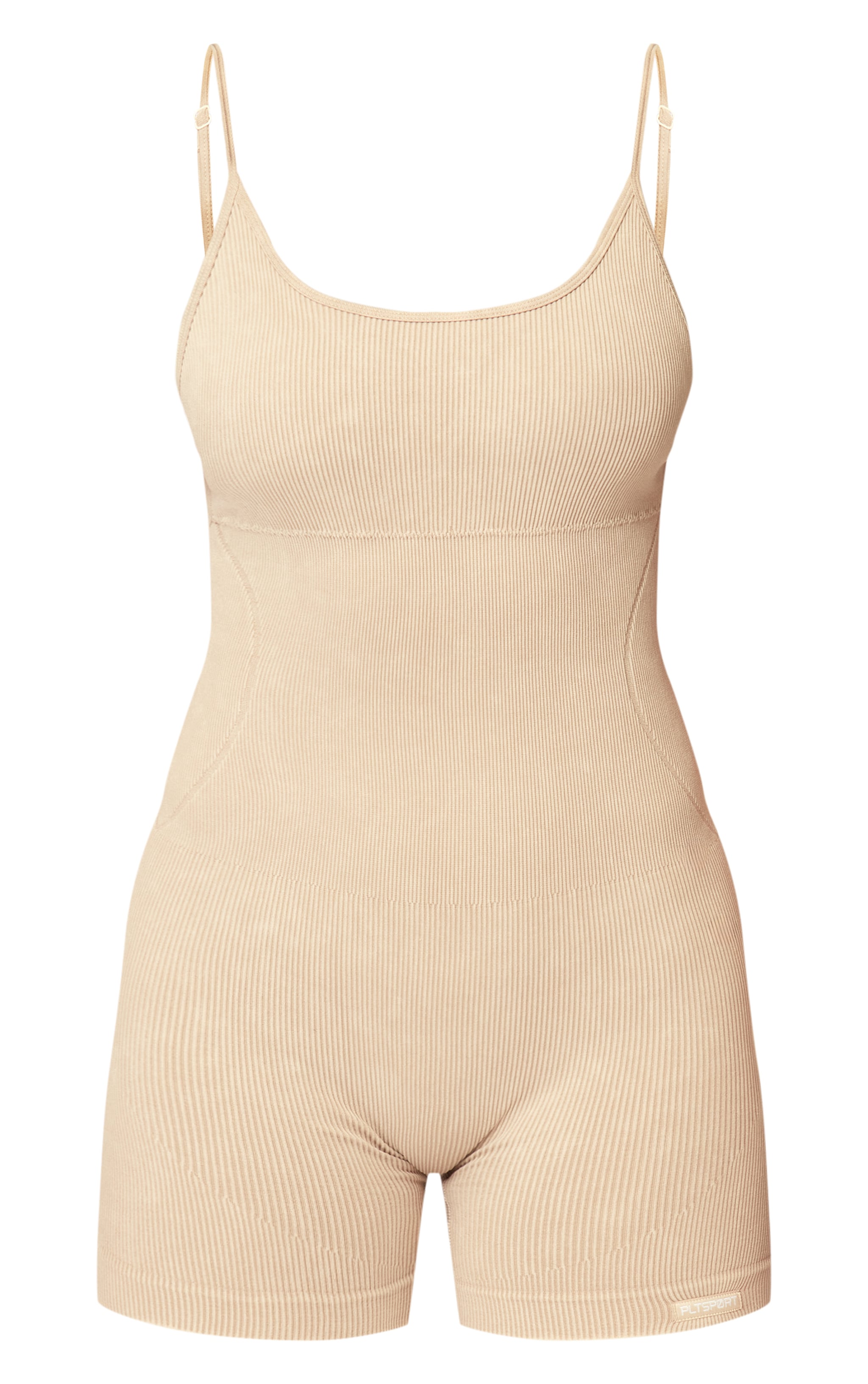 Oatmeal Acid Wash Seamless Rib Mini Gym Unitard image 5