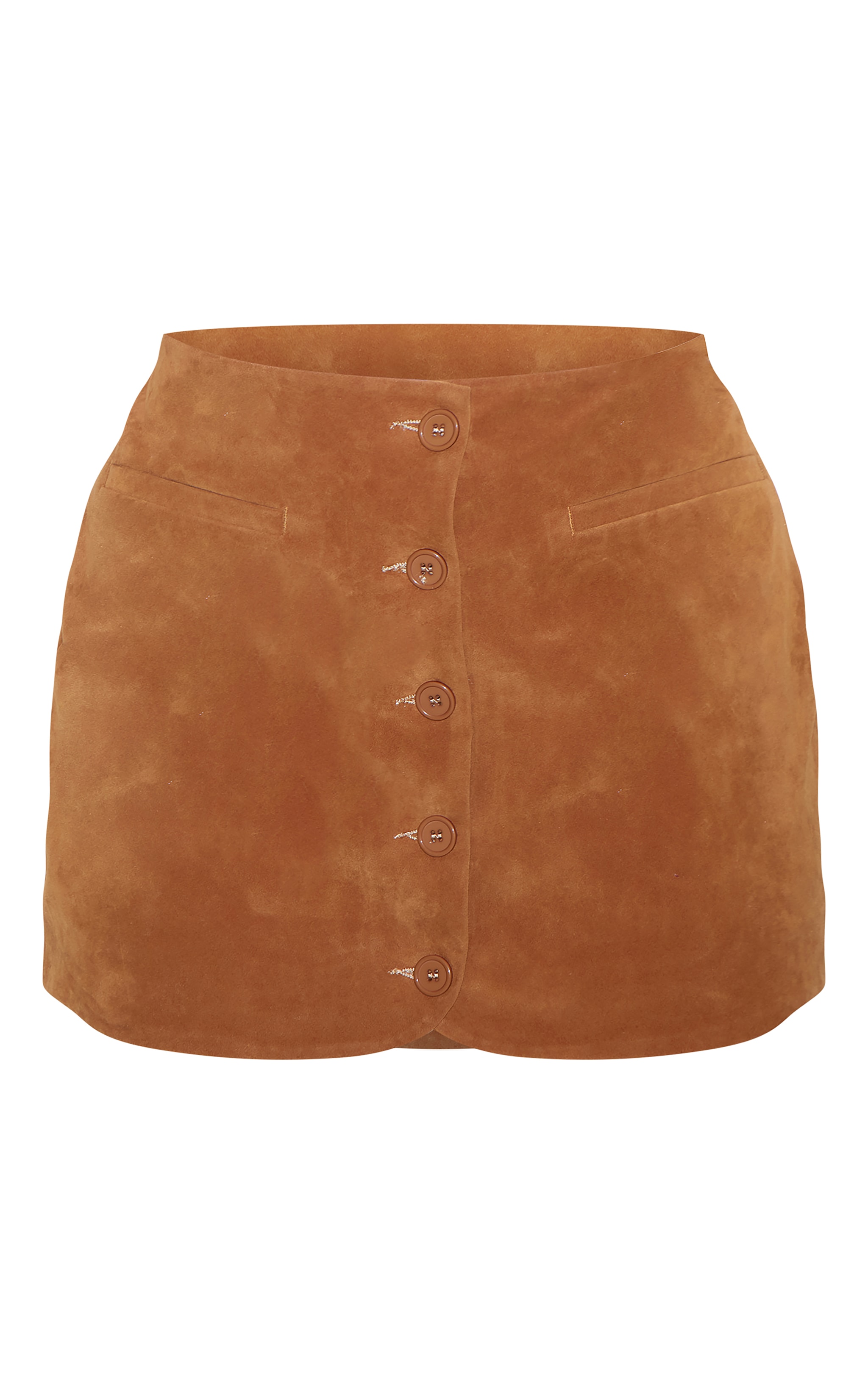 Plus Tan Faux Suede Skirt image 6