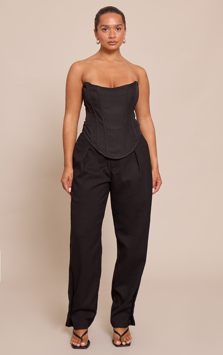 Shape Black Bandeau Longline Corset Top image 3