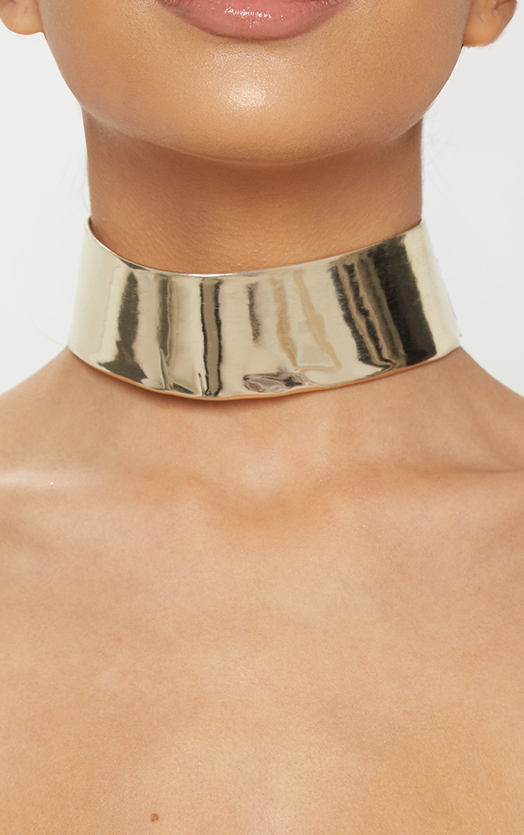 Gold Metallic Pu Choker | Accessories | PrettyLittleThing USA (740 x 1180 Pixel)