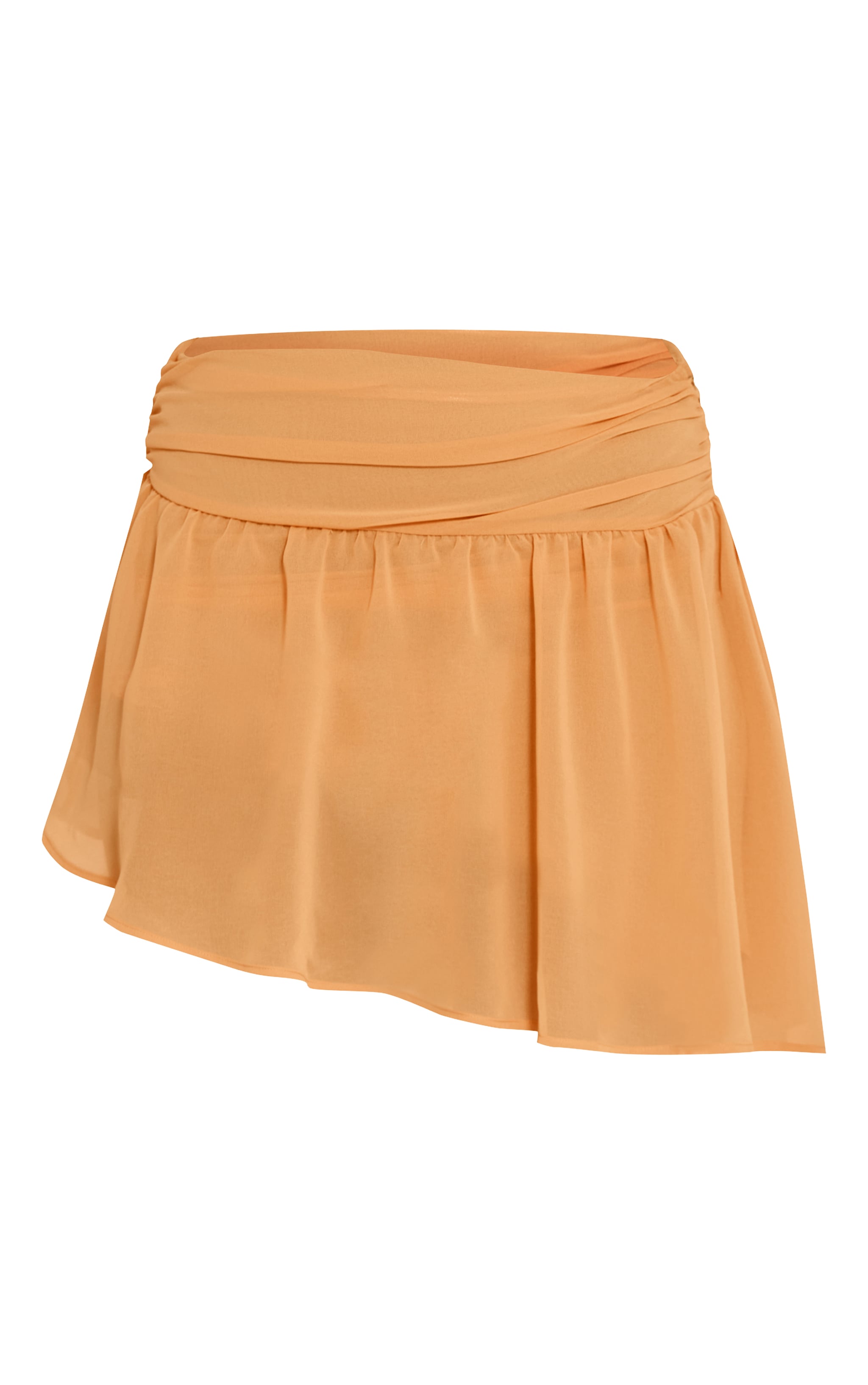 Amber Chiffon Fold Over Detail Floaty Mini Skirt image 6