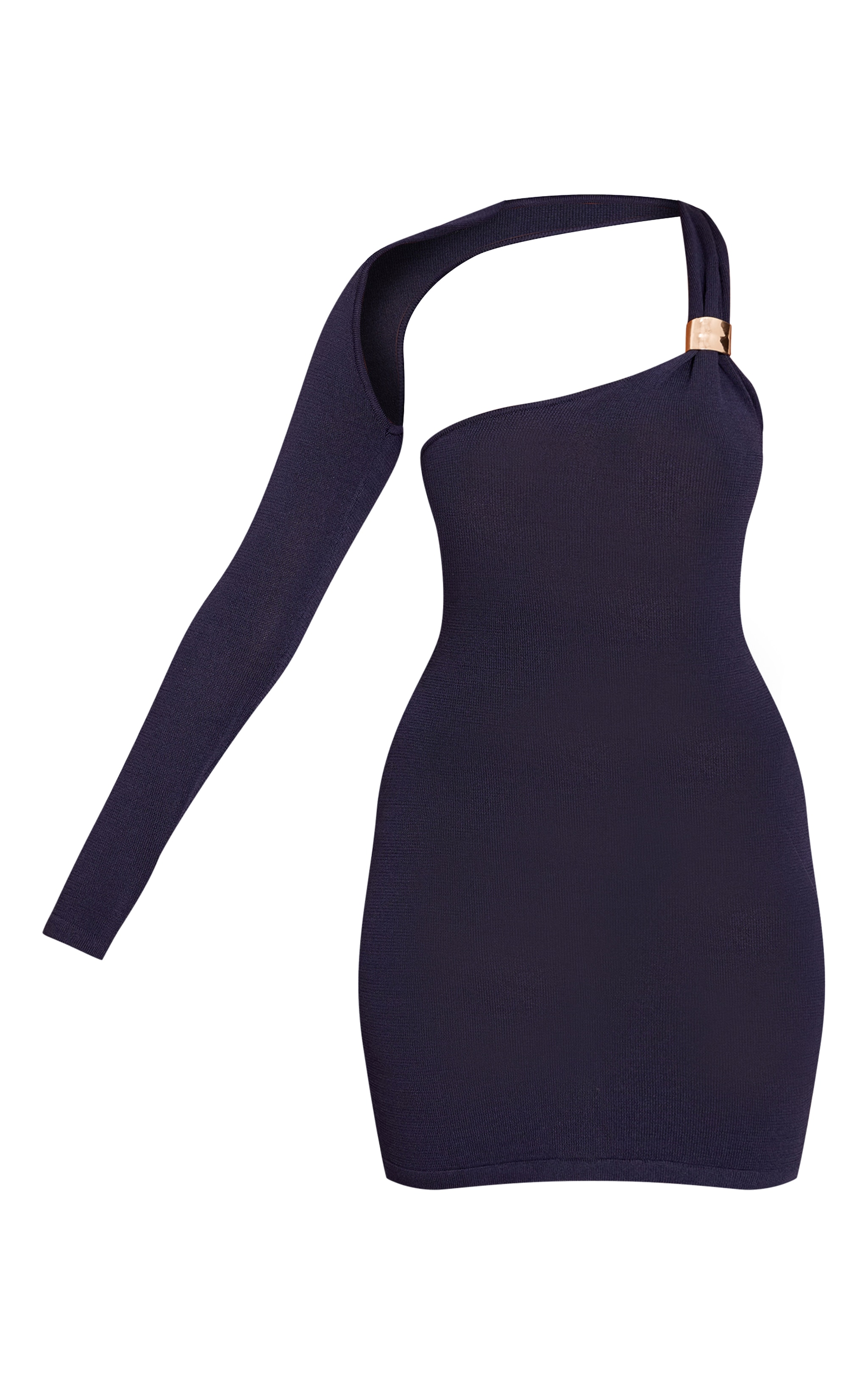 Navy Trim Detail Single Sleeve Dress image 5
