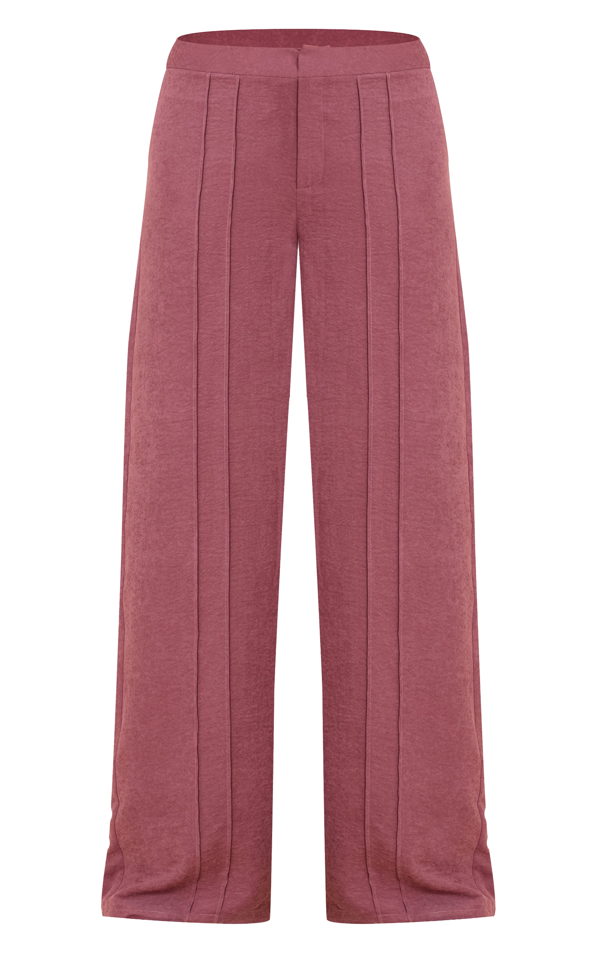 【SATIIIZ】Nedick Peach Cotton Pants Deep Purple Peachskin Seam Straight Leg Pants | Bottoms