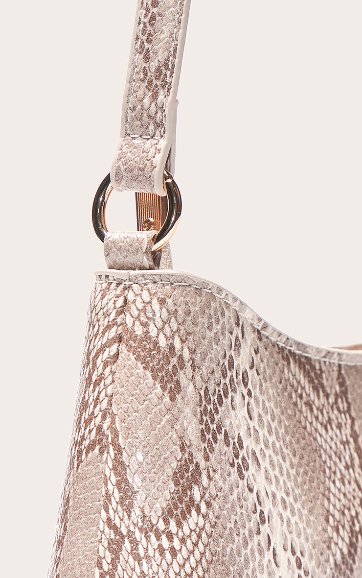 Natural Snake Print Shoulder Bag image 4