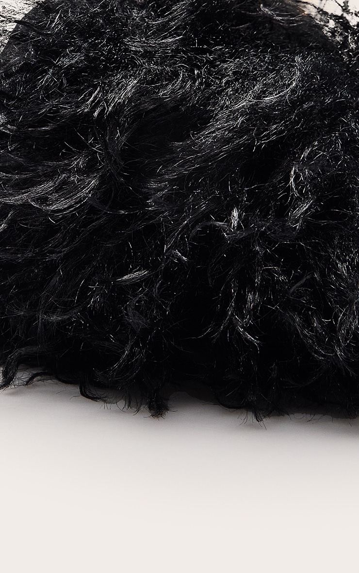 Black Shaggy Faux Fur Ear Muffs image 3
