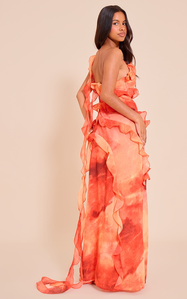 Petite Multi Chiffon Frill Detail Maxi Dress image 2