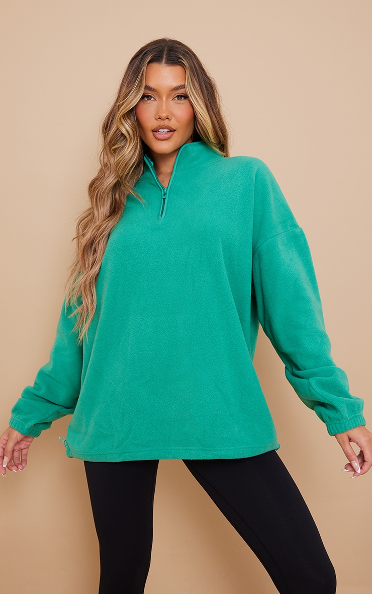 Bottle Green Oversize Binding Toggle Fleece image 4