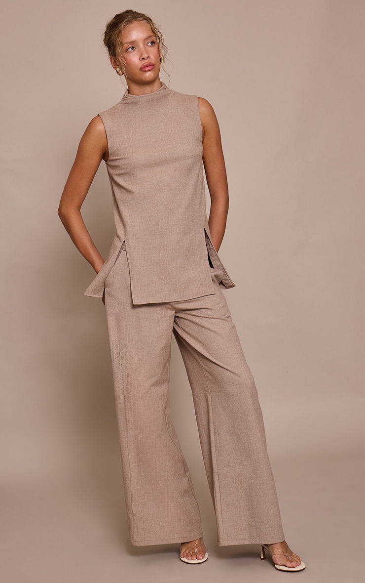 Stone High Neck Tailored Sleeveless Top image 3