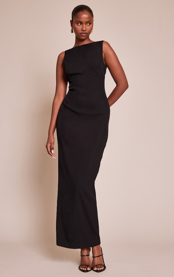 Premium Black Scoop Back Maxi Dress