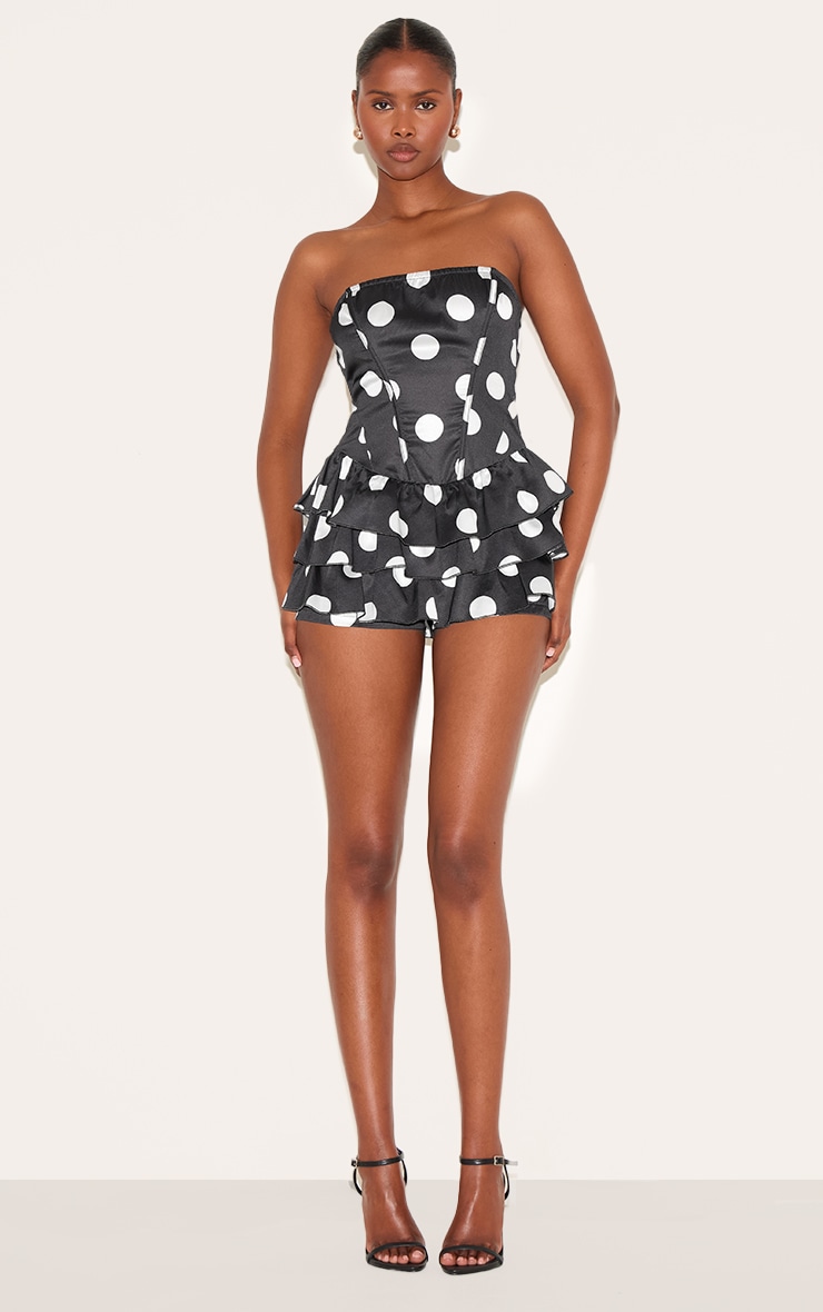 Black Polka Dot Rara Skort Woven Playsuit image 3