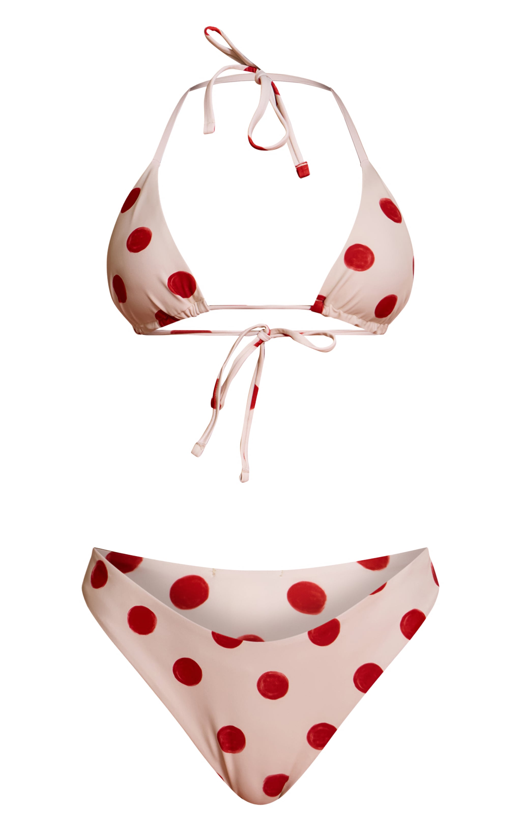 Red Polka Dot Tanga Bikini Bottoms image 5