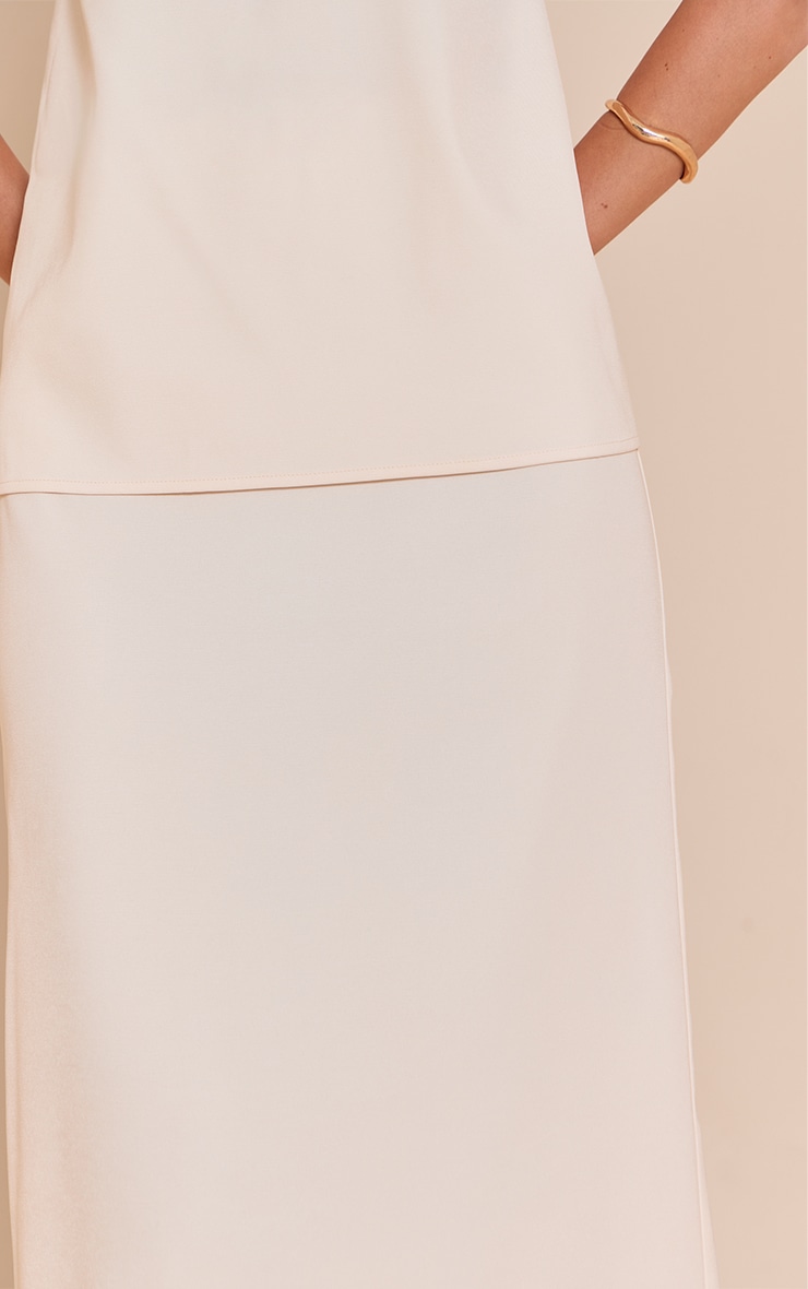 Cream Woven Maxi Skirt image 4