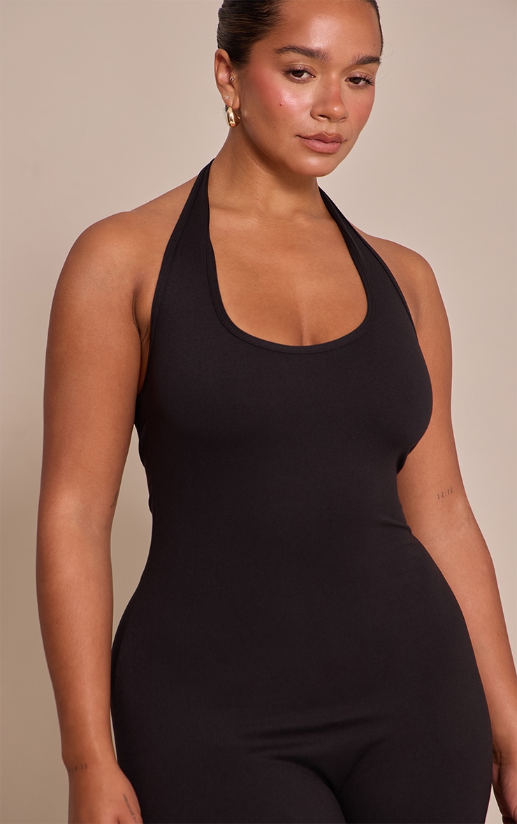Shape Black Sculpt Halter Neck Flare Jumpsuit image 4