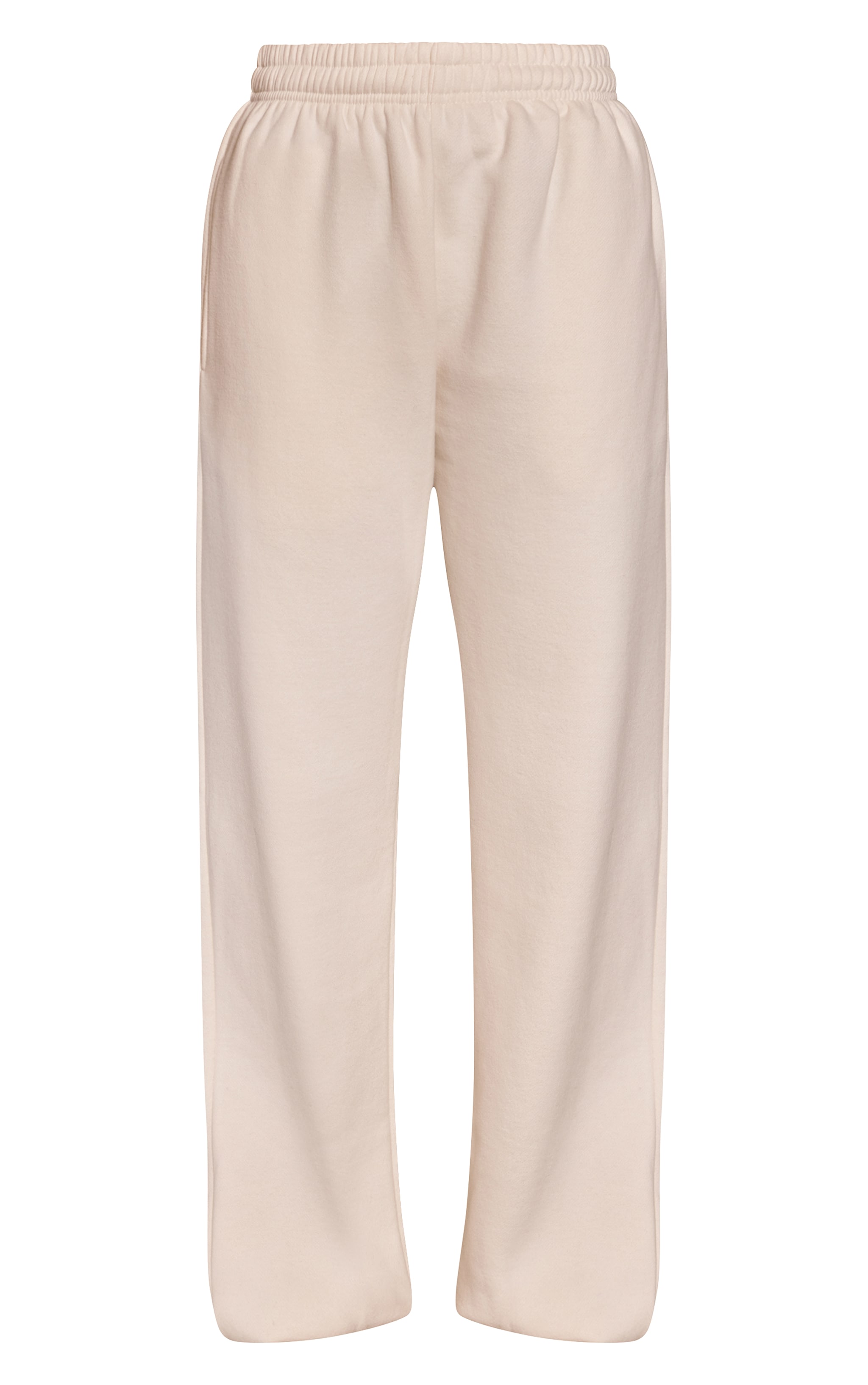 Cream Cotton Fleece Cuffed Sweat Pants image 5