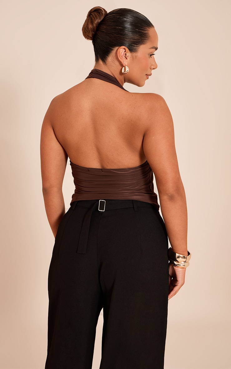 Shape Chocolate Slinky Halterneck Top image 2
