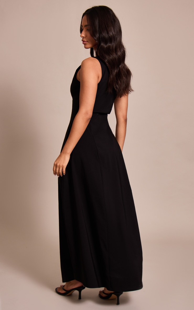 Petite Black Scoop Neck Sleeveless Maxi Dress image 2