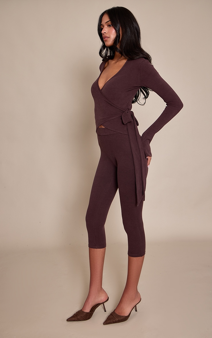Tall PLT Chocolate Soft Cotton Capri Leggings image 2