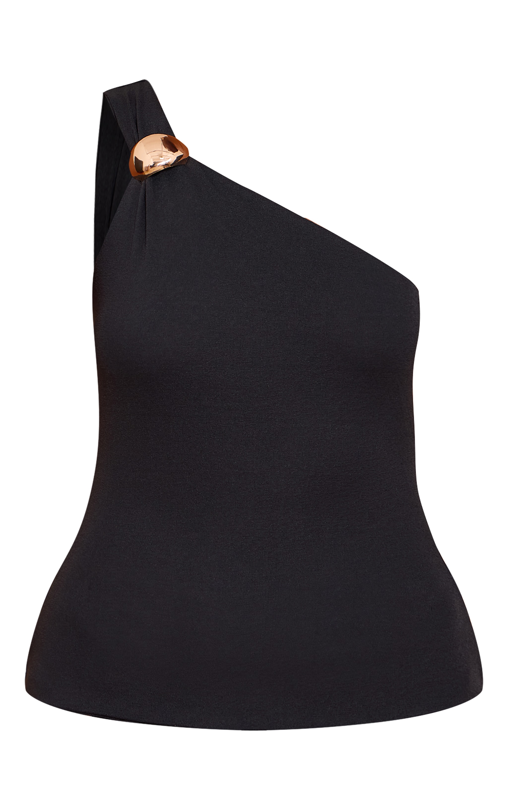 Black Double Layer Burnout Mesh One Shoulder Trim Vest Top image 5