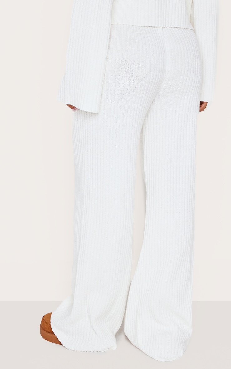 Petite Cream Knitted Trousers image 3