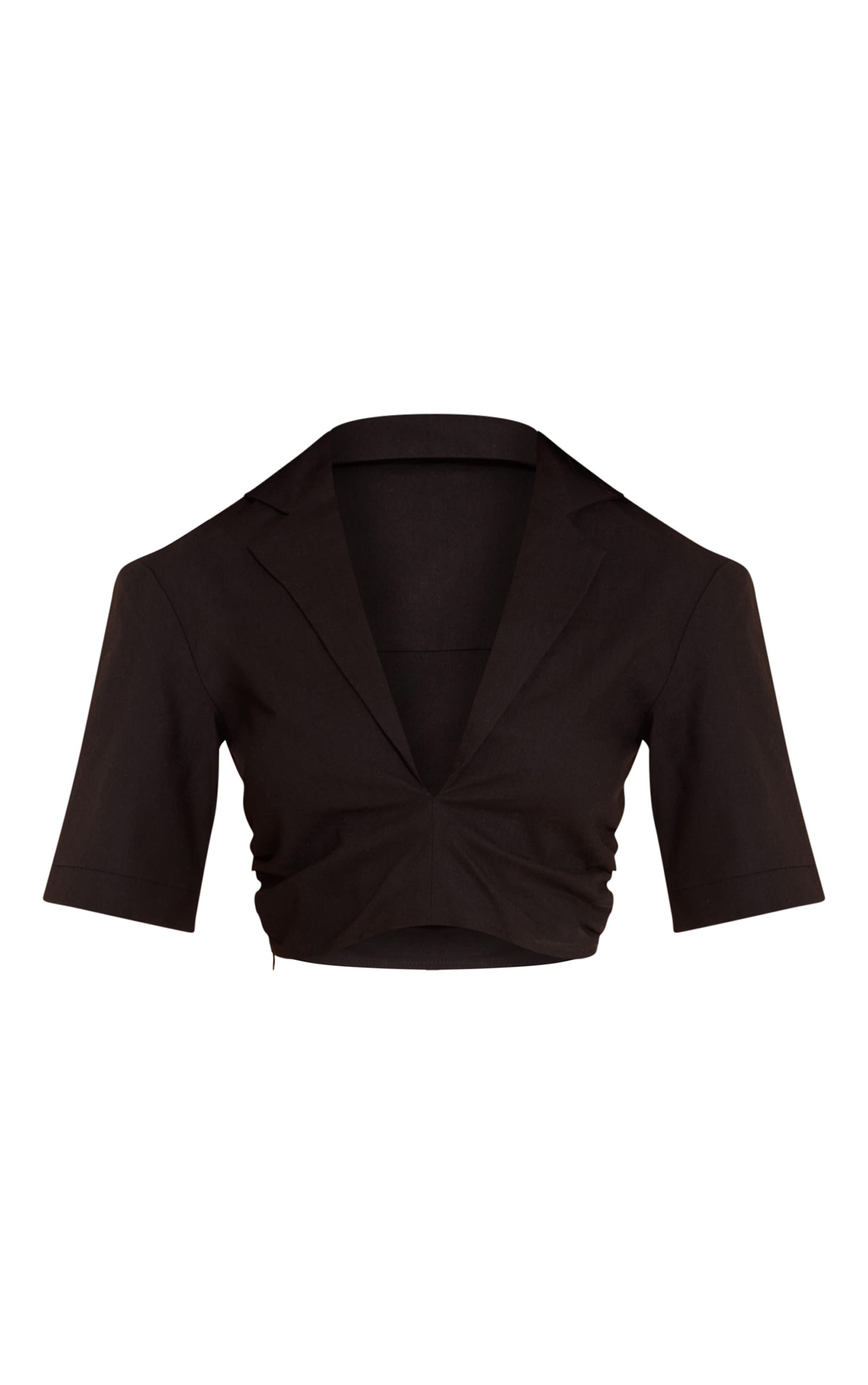 Chemise courte légere tissée noire image 5
