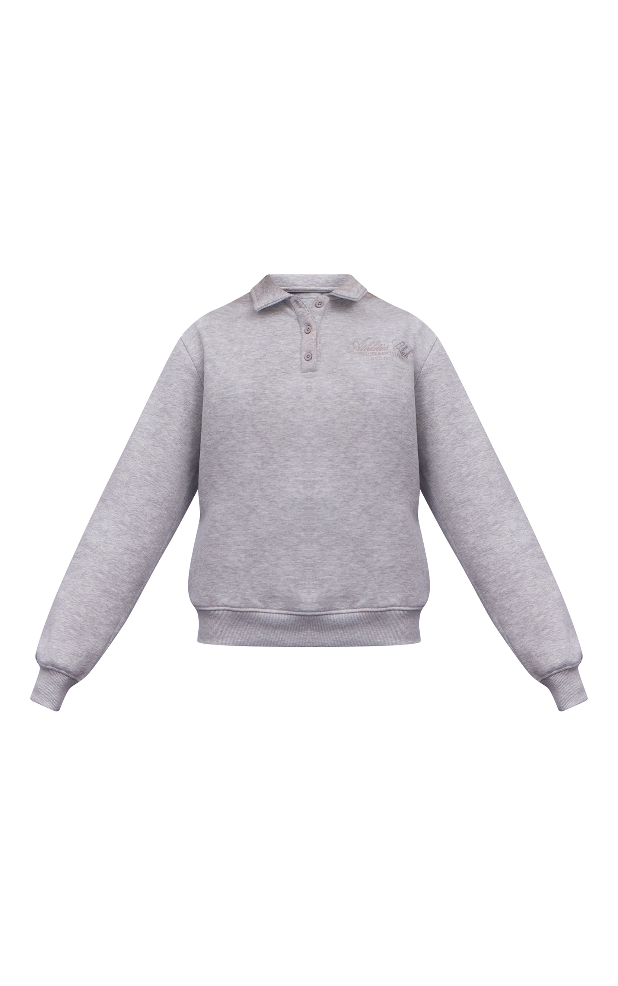 Ash Grey Athletics Club Fleece Polo Sweatshirt | Athleisure | PLT QA