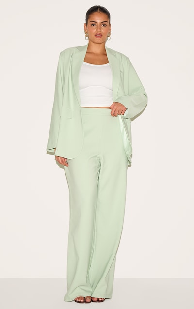 Plus Sage Tailored Wide Leg Pant