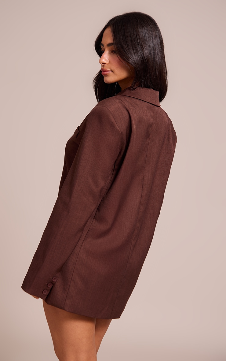 Petite Blazer oversize tissé chocolat profond image 2