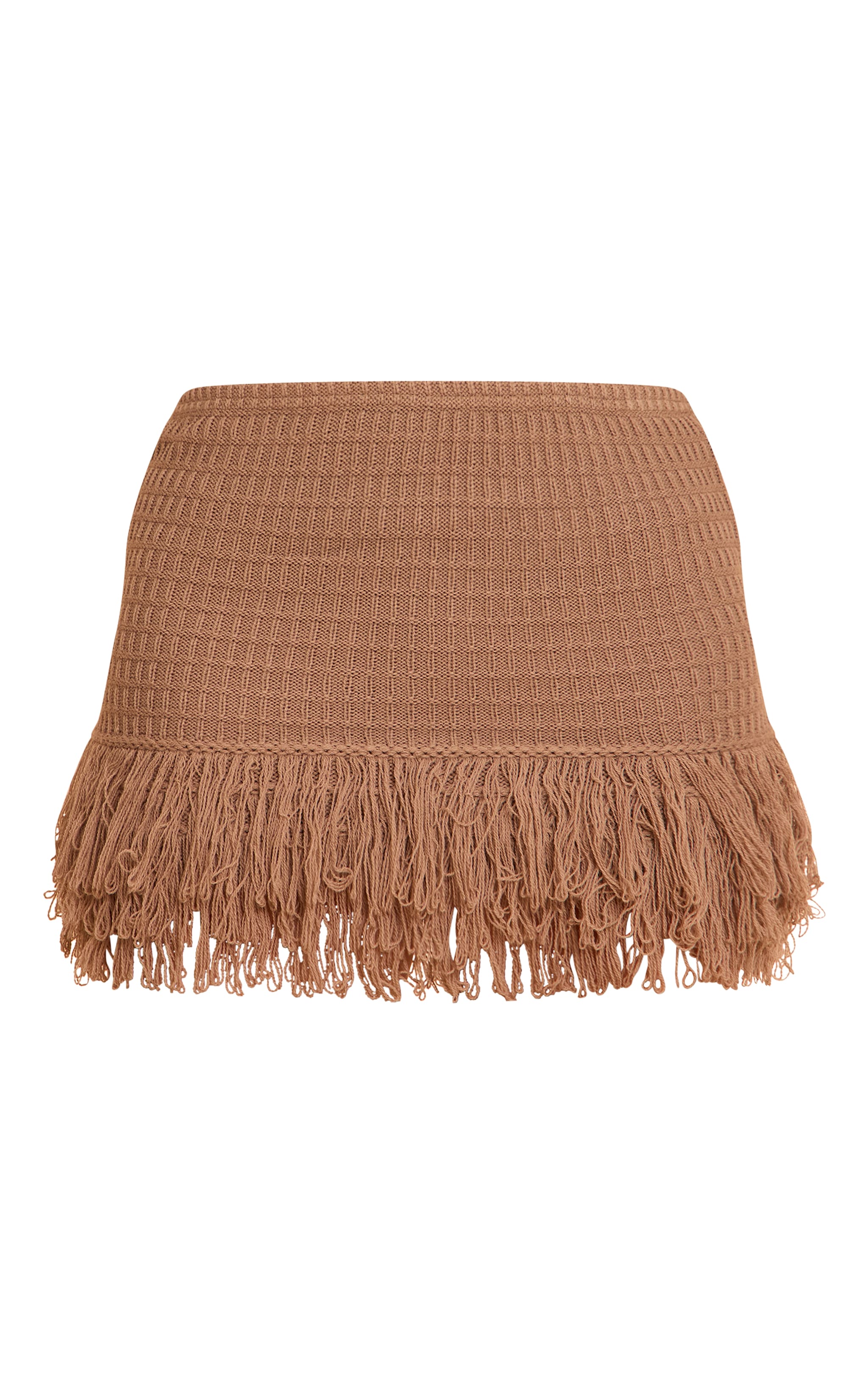 Mocha Rib Fringe Hem Knit Skirt image 6